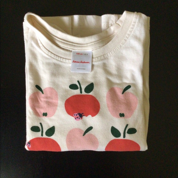 KIDS 😄 Hanna Andersson Apples & Ladybugs T shirt - Picture 3 of 11